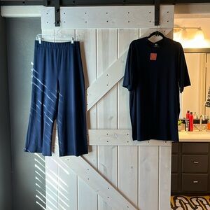 Dressed in Lala Lex Ribbed Playsuit in Navy - NWT!